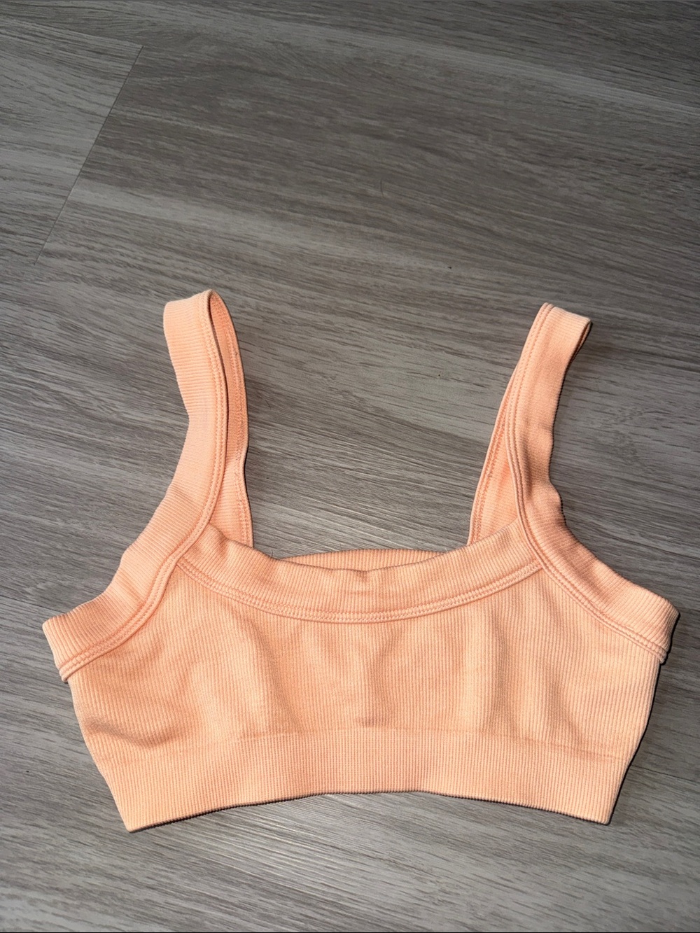 Urban Outfitters Peach Ribbed Crop Bralette